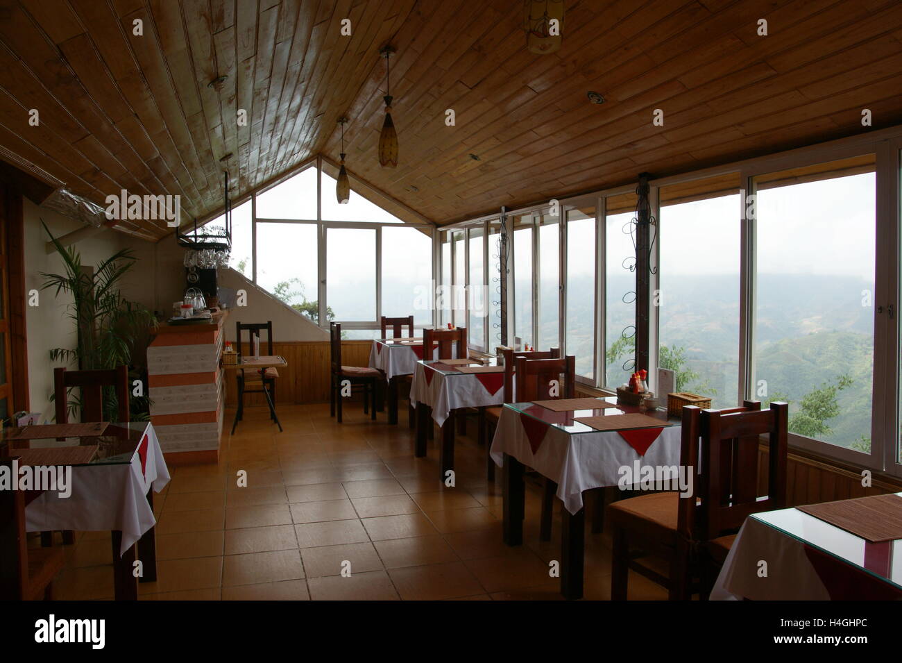 Restaurant Sapa Hotel Eden. Sapa, Vietnam, Lao Cai Provinz Asien Stockfoto