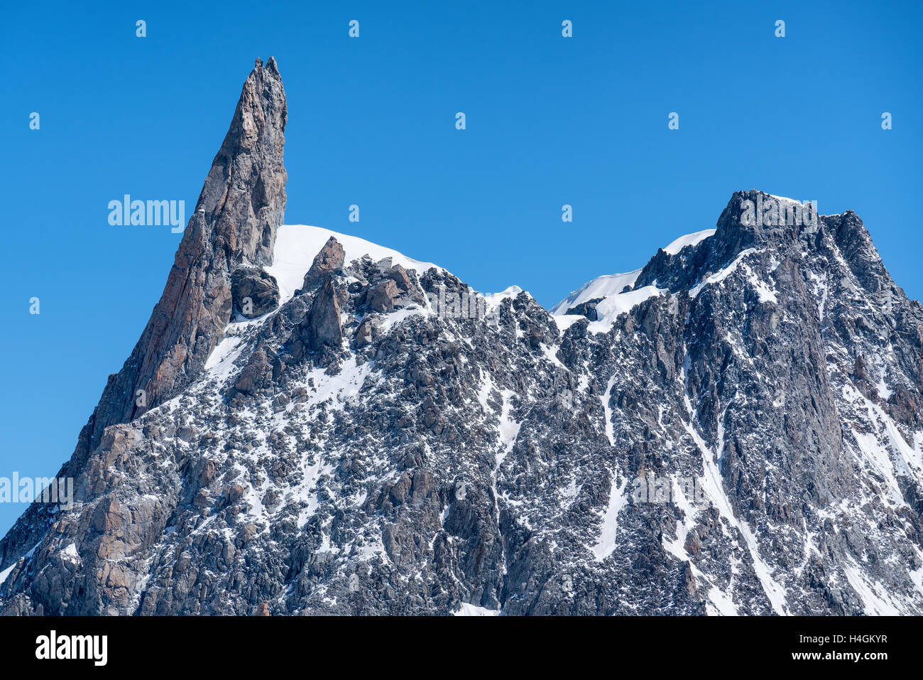 Dent Du Geant Berg, Courmayeur, Italien, Mont Blanc Massiv, Alpen, Europa, EU Stockfoto