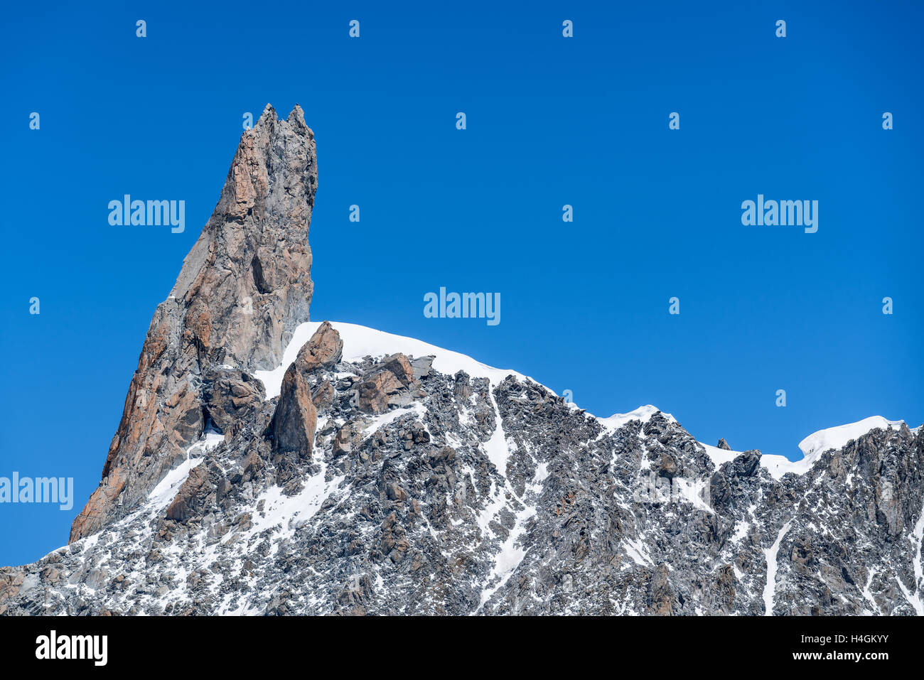 Dent Du Geant Berg, Courmayeur, Italien, Mont Blanc Massiv, Alpen, Europa, EU Stockfoto