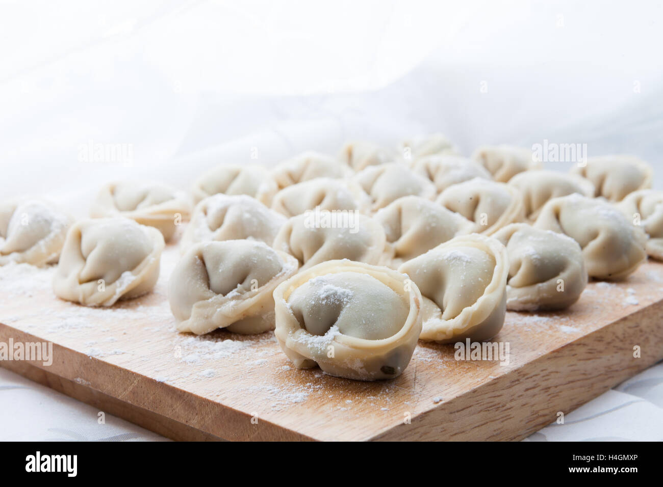 Russische echte hausgemachte Knödel Stockfoto