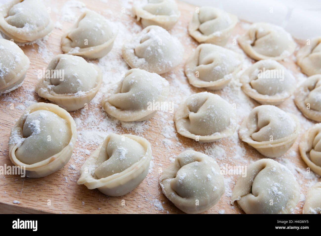 Russische echte hausgemachte Knödel Stockfoto