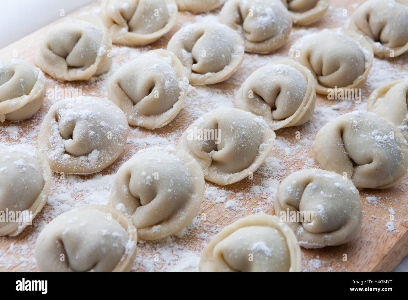 Russische echte hausgemachte Knödel Stockfoto