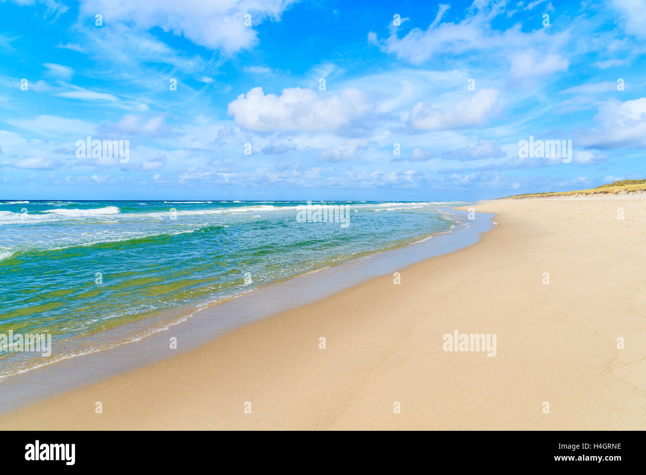 Kristallklares Meerwasser bei Kampen Strand, Norden sehen, Sylt Insel, Deutschland Stockfoto