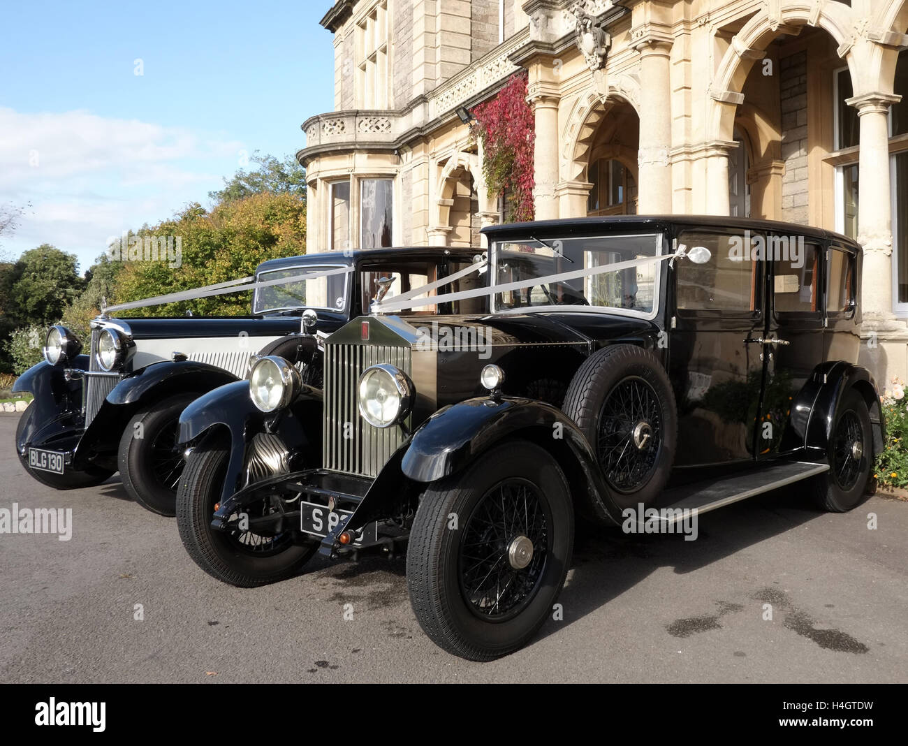 16. Oktober 2016, Oldtimer Rolls-Royce Hochzeit in Clevedon Hall in North Somerset, England. Stockfoto