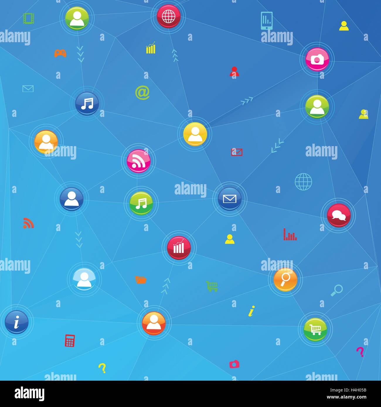 Soziale Netzwerk-Kommunikation in den globalen Computer-Netzwerken Stock Vektor