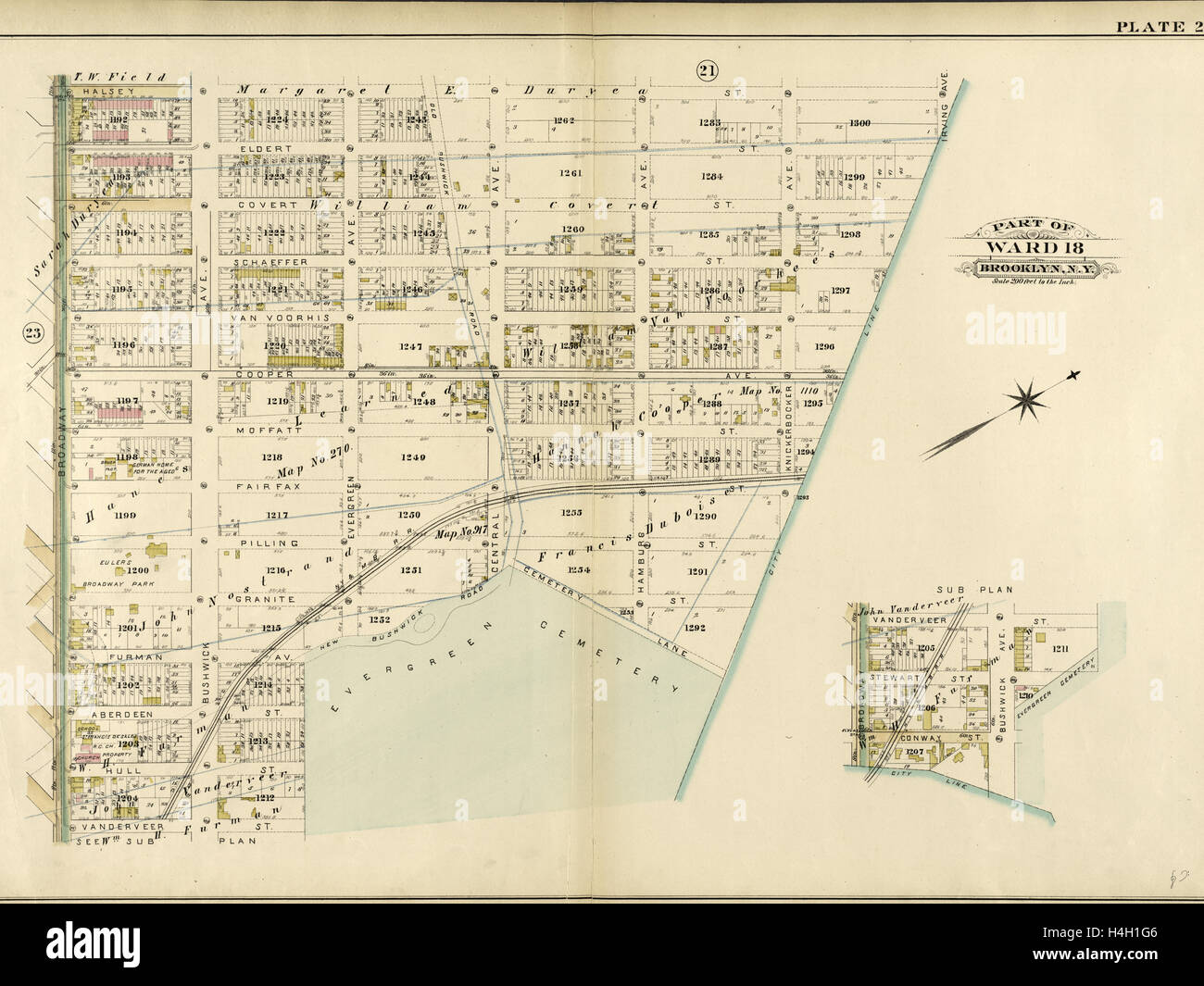 Tafel 22: Teil der Gemeinde 18. Brooklyn, N.Y. Stockfoto