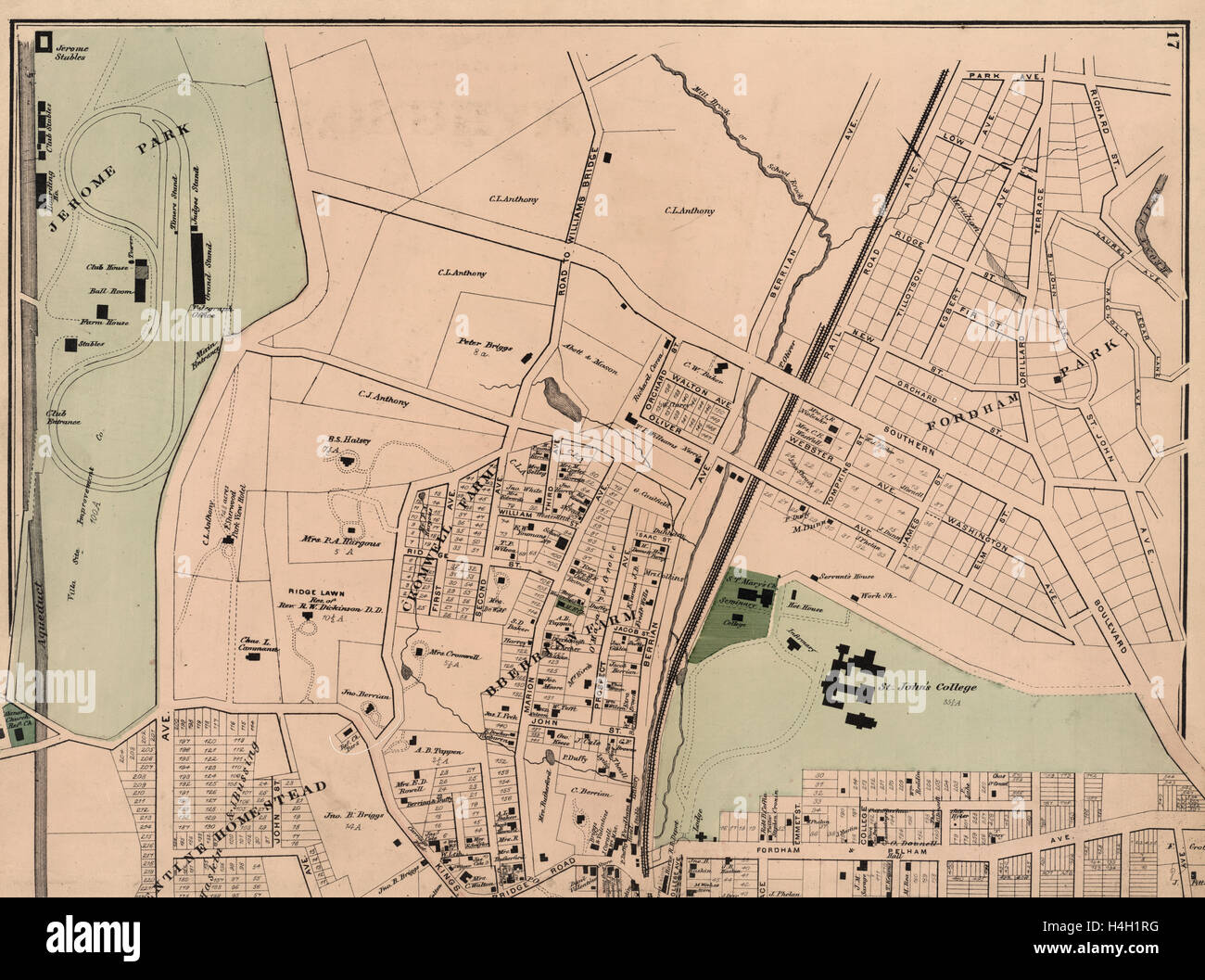 Platten, 17 & 18: Fordham, Stadt von West Farms, Westchester Co. N.Y. Stockfoto