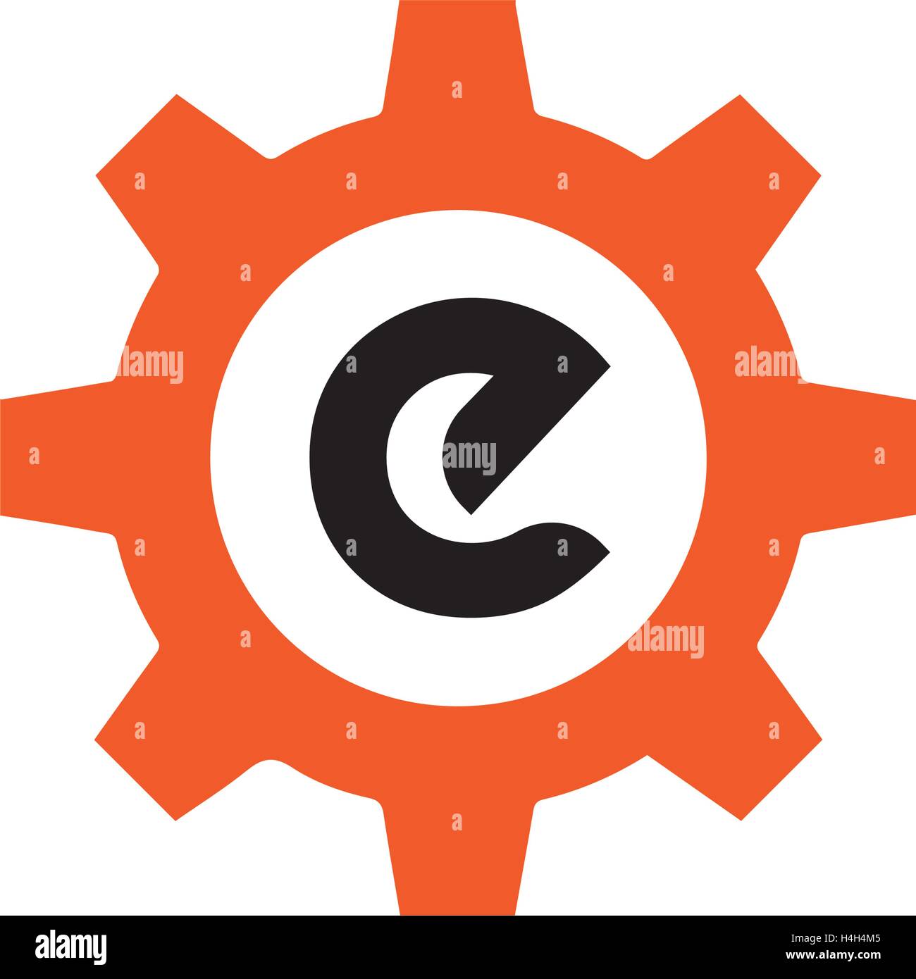 Getriebe mit e-Konzeption. AI-10 unterstützt. Stock Vektor