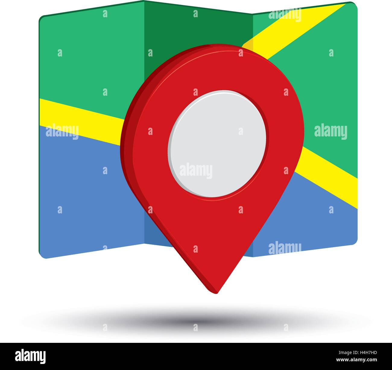 Stadtplan Symbol ein 3D-Design Pin EPS 10 unterstützt. Stock Vektor
