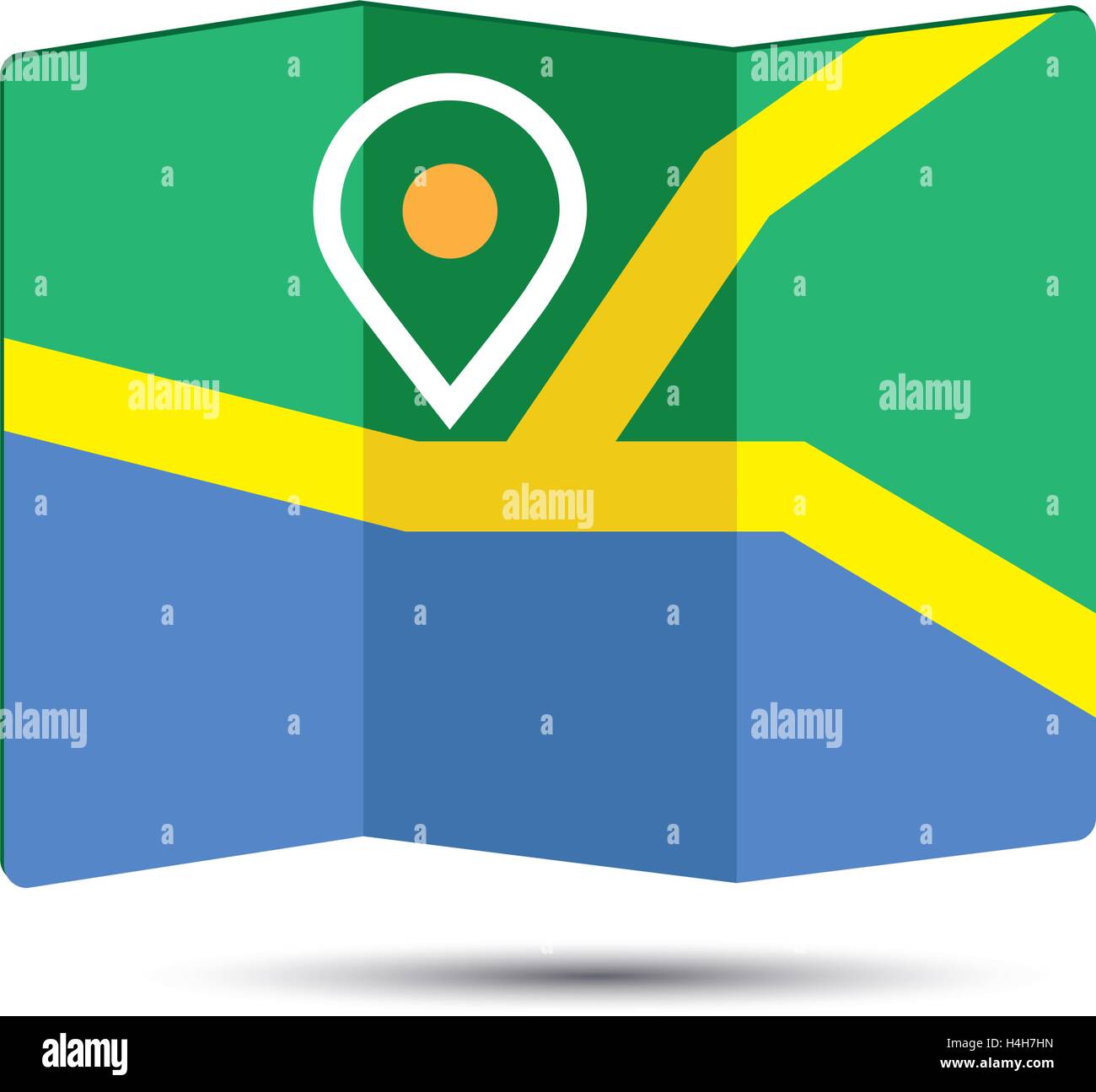 Stadtplan Symbol ein 3D-Design Pin EPS 10 unterstützt. Stock Vektor