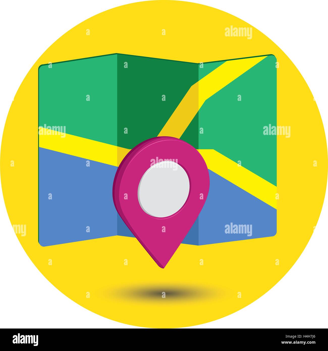 Stadtplan Symbol ein 3D-Design Pin EPS 10 unterstützt. Stock Vektor
