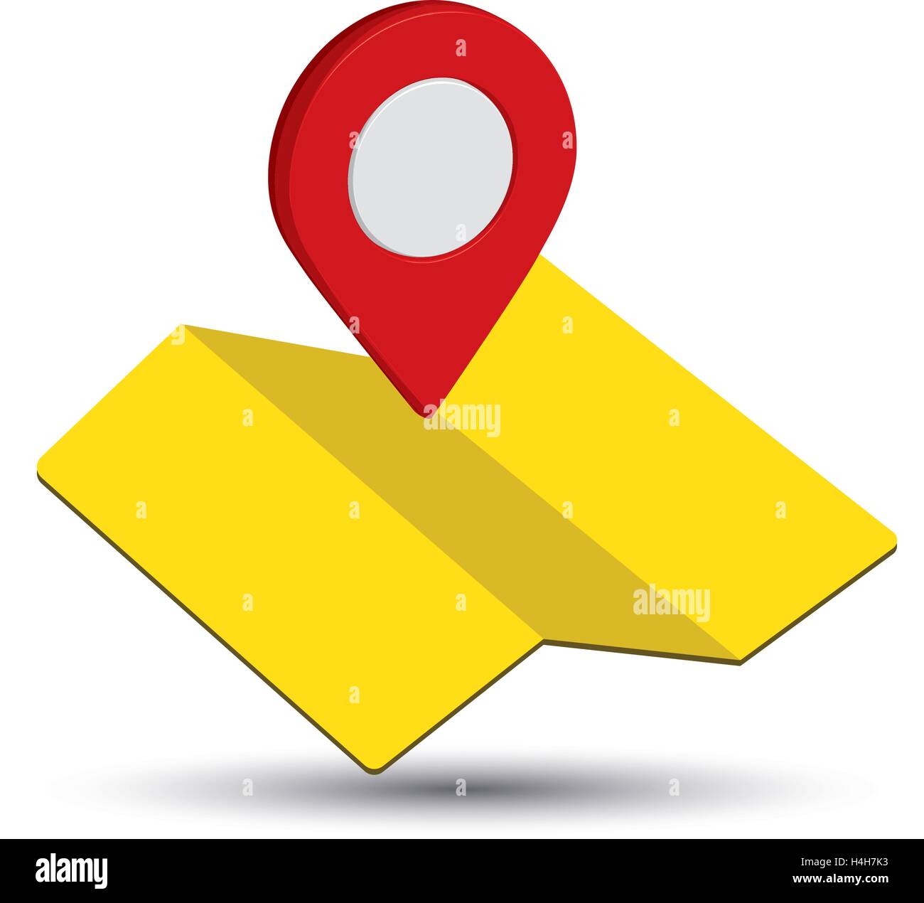 Stadtplan Symbol ein 3D-Design Pin EPS 10 unterstützt. Stock Vektor