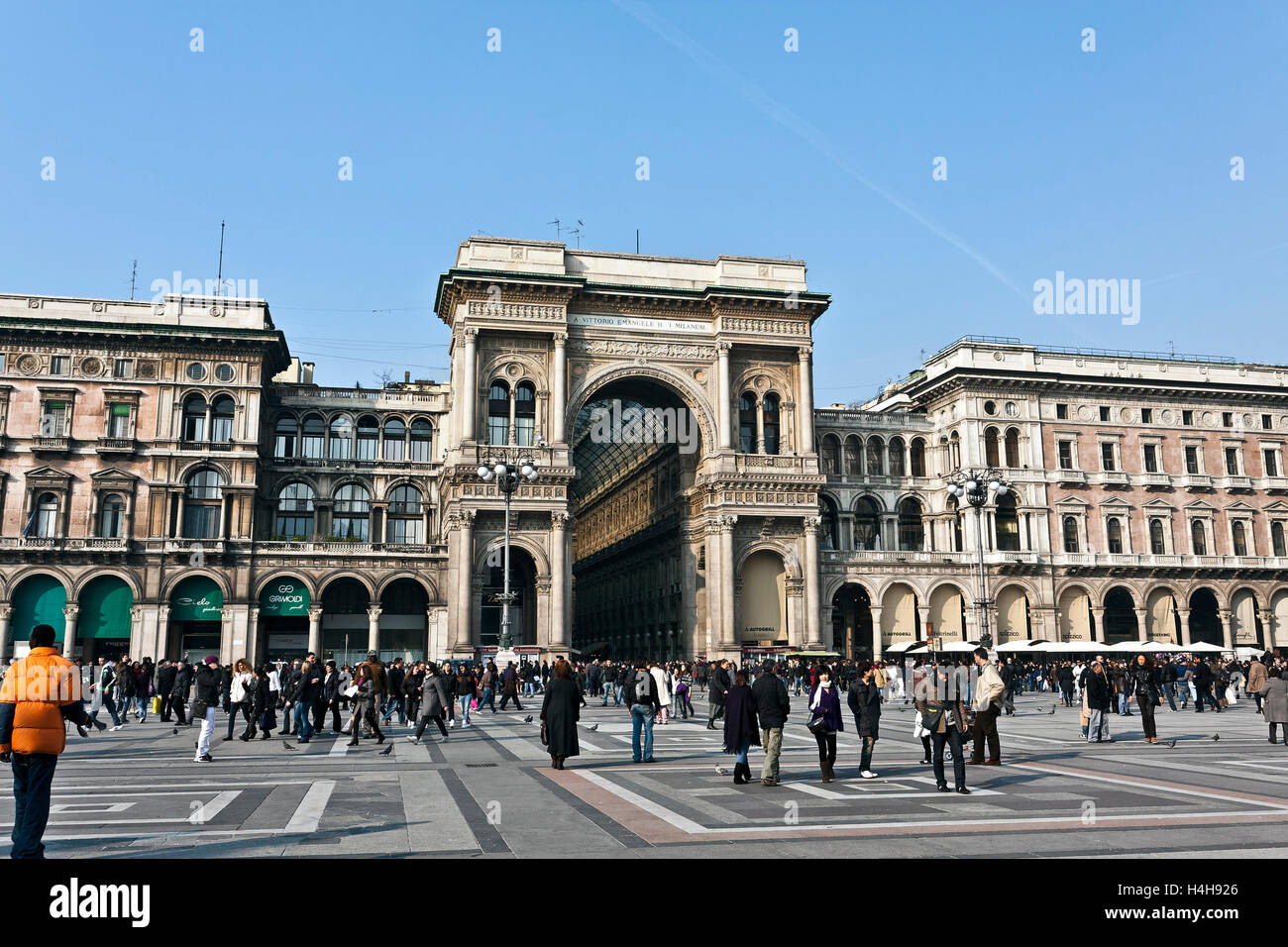 Galerie Vittorio Emanuele II, 1865, Architekten Giuseppe Mengoni, Piazza del Duomo Platz, Mailand, Lombardei, Italien, Europa Stockfoto