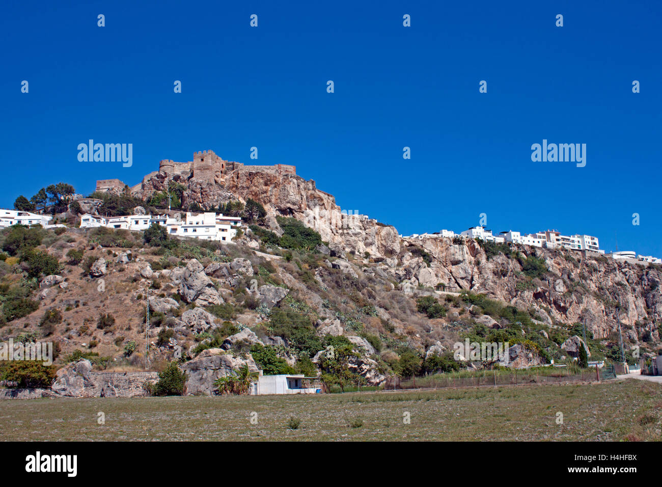 Die maurische Burg von Salobrena, Costa Tropical, Provinz Granada, Andalusien, Spanien Stockfoto