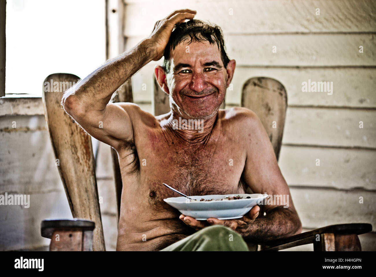 Kubanische Landarbeiter Mann auf Bauernhof Stockfoto