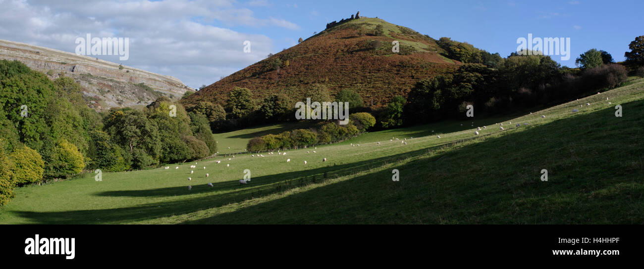 Panorama, Castell Dinas Bran, Llangollen North Wales Stockfoto