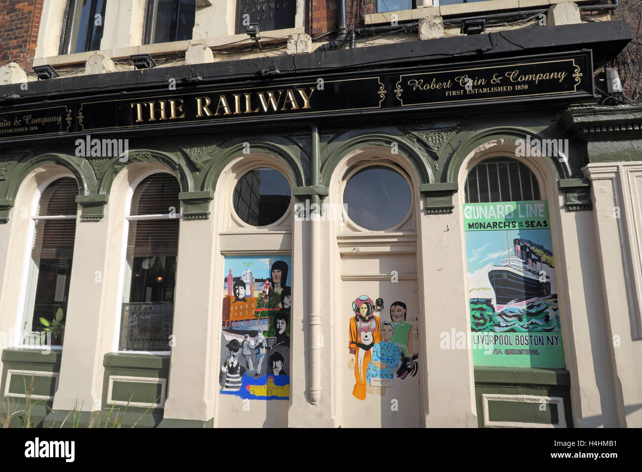 The Railway, Robert Cain Pub, Tithebarn St, Liverpool, England, Großbritannien - ab 1850 Stockfoto