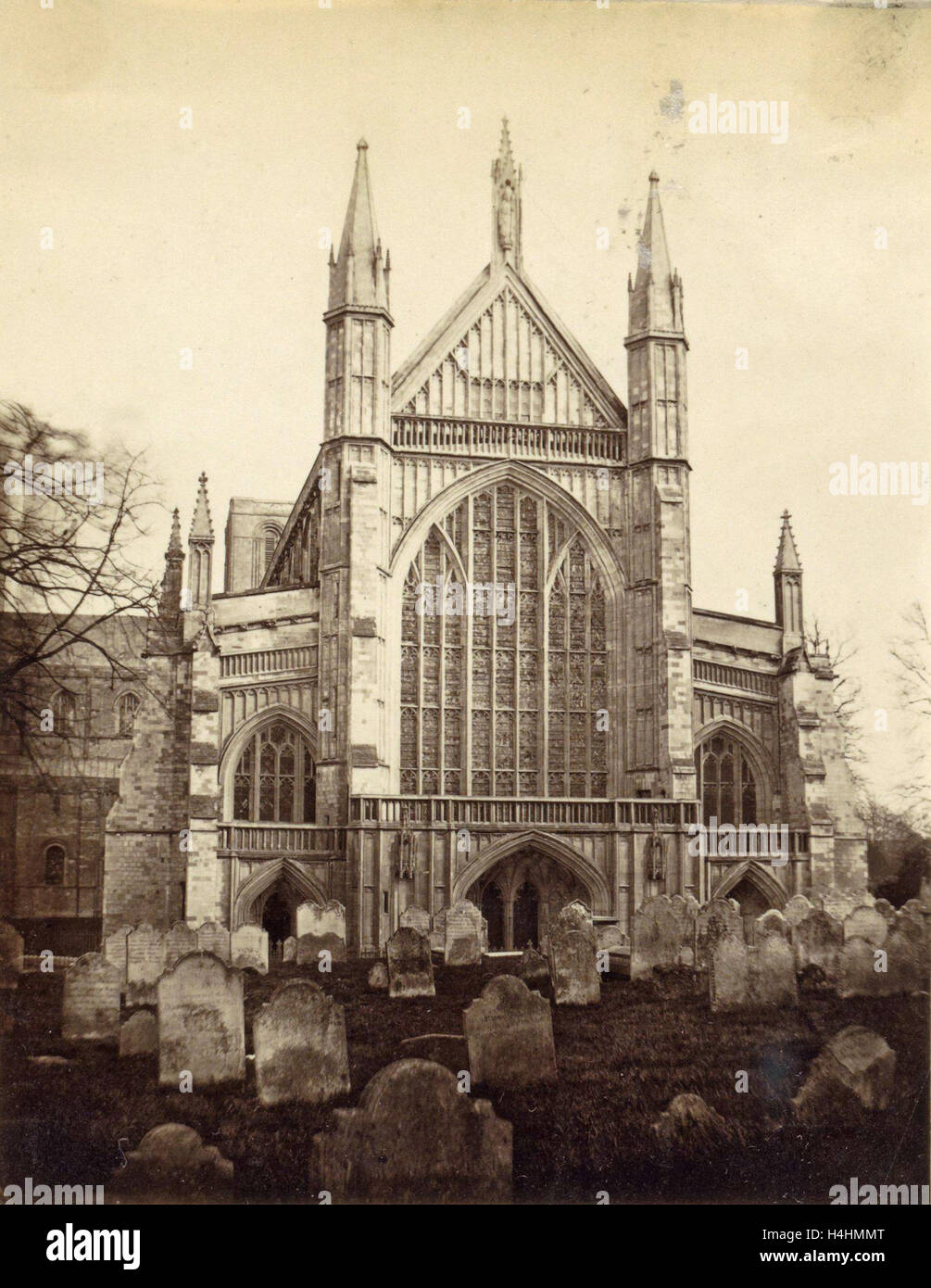 Hinten und Friedhof von Winchester Kathedrale, anonym, ca. 1860 - 1870, c. UK Stockfoto