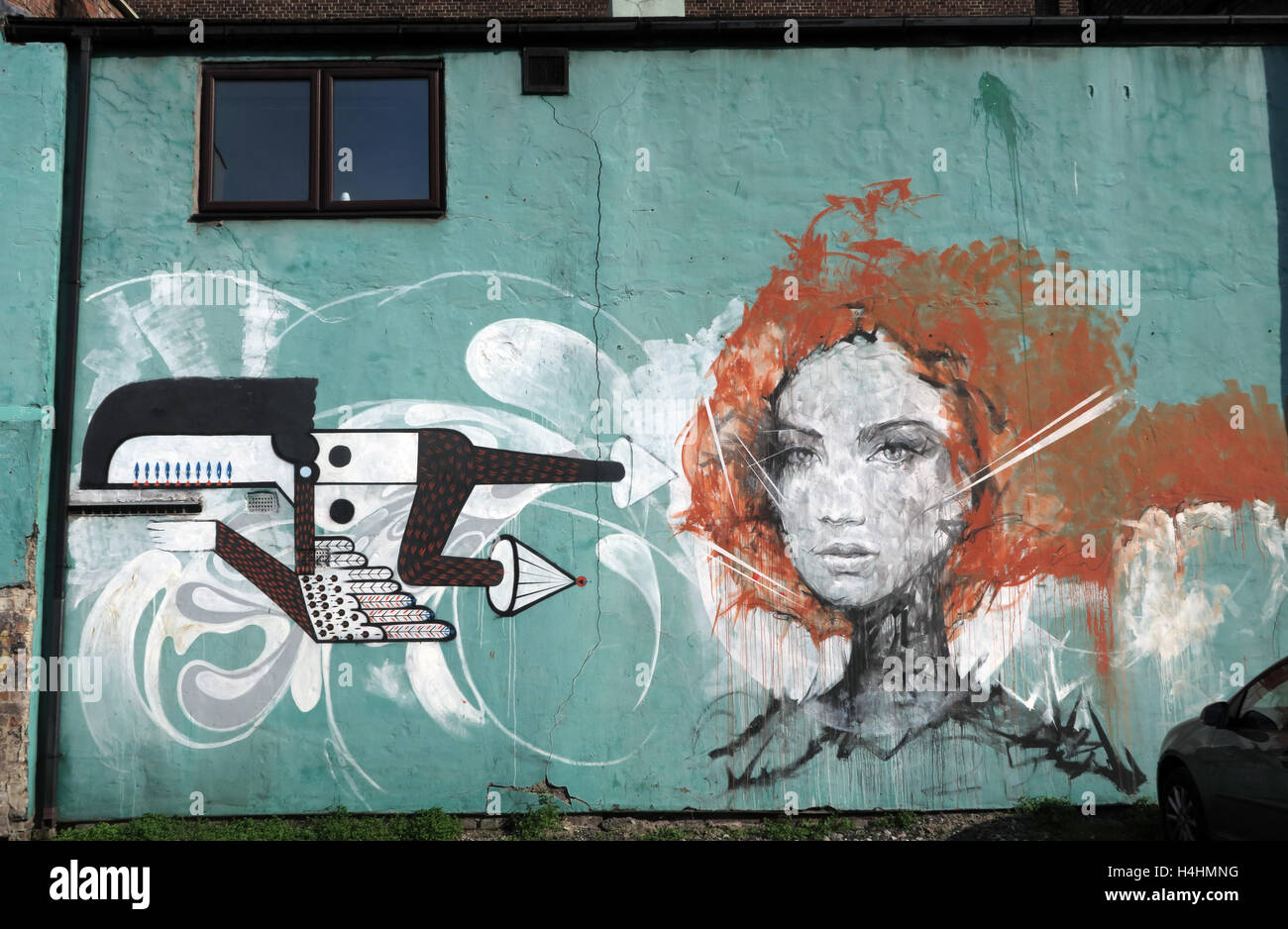 Graffiti Kunst Smithfield/Tithebarn St, Liverpool, England, Vereinigtes Königreich Stockfoto
