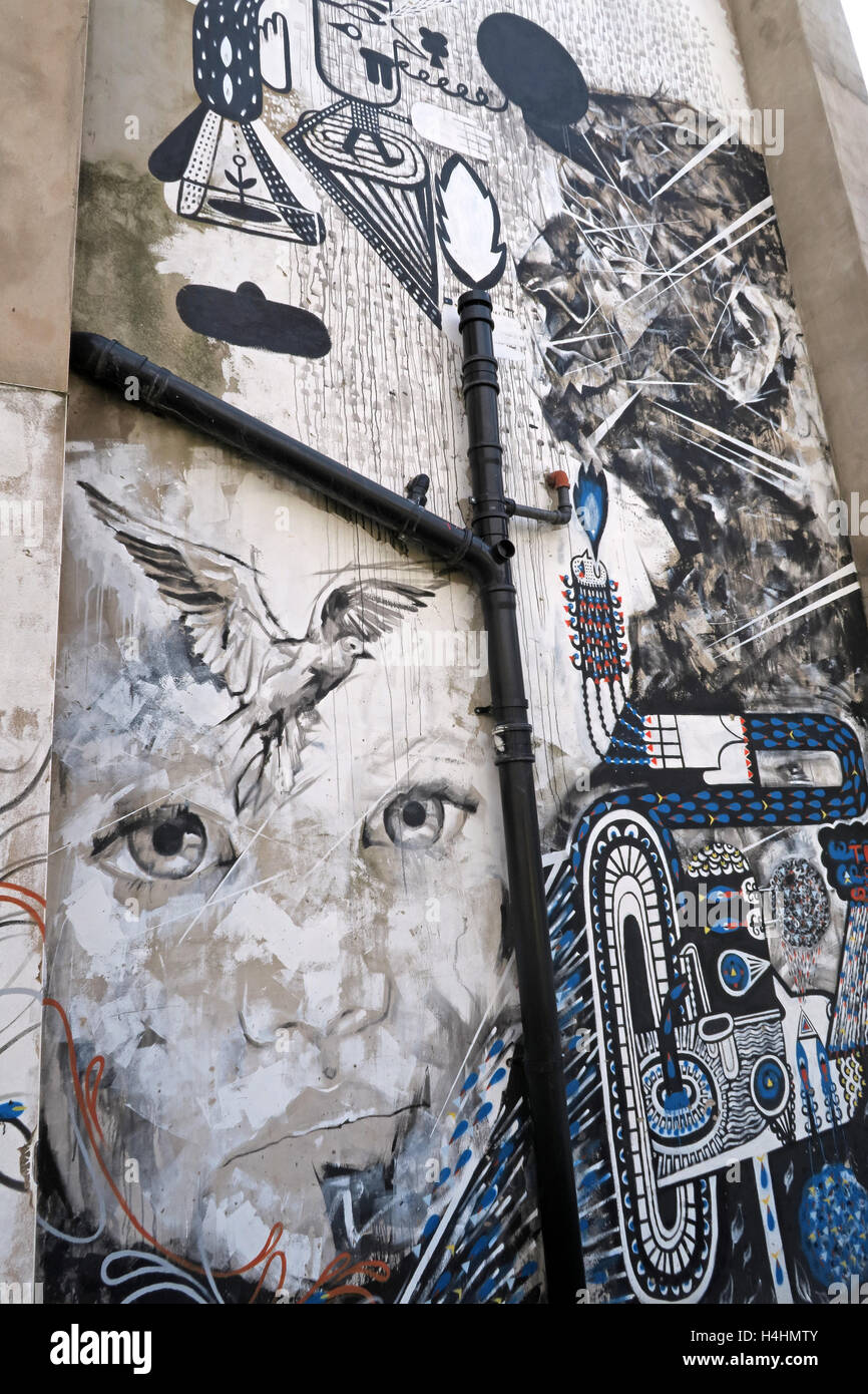Graffiti Kunst Smithfield/Tithebarn St, Liverpool, England, Vereinigtes Königreich Stockfoto