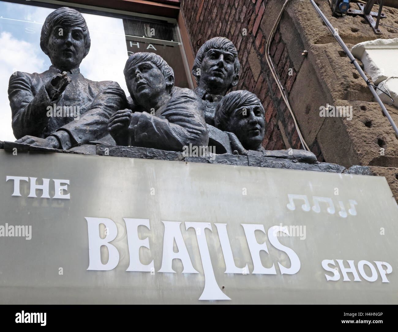 Beatles Shop - Mathew Street, Cavern Beatles Spaziergänge, Liverpool, Merseyside, England Stockfoto