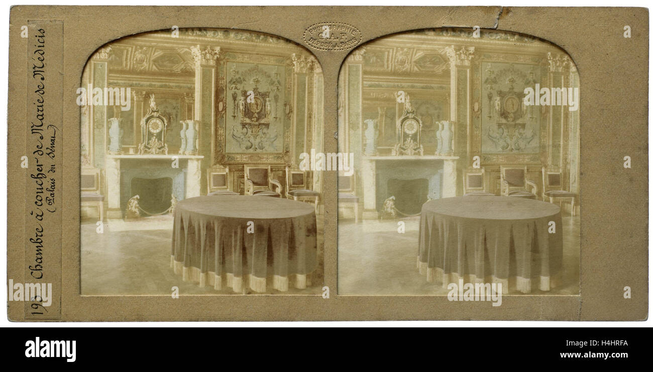 Schlafzimmer von Marie de Medici Palais du Senat Paris Frankreich, Florent Grau, 1855-1875 Stockfoto