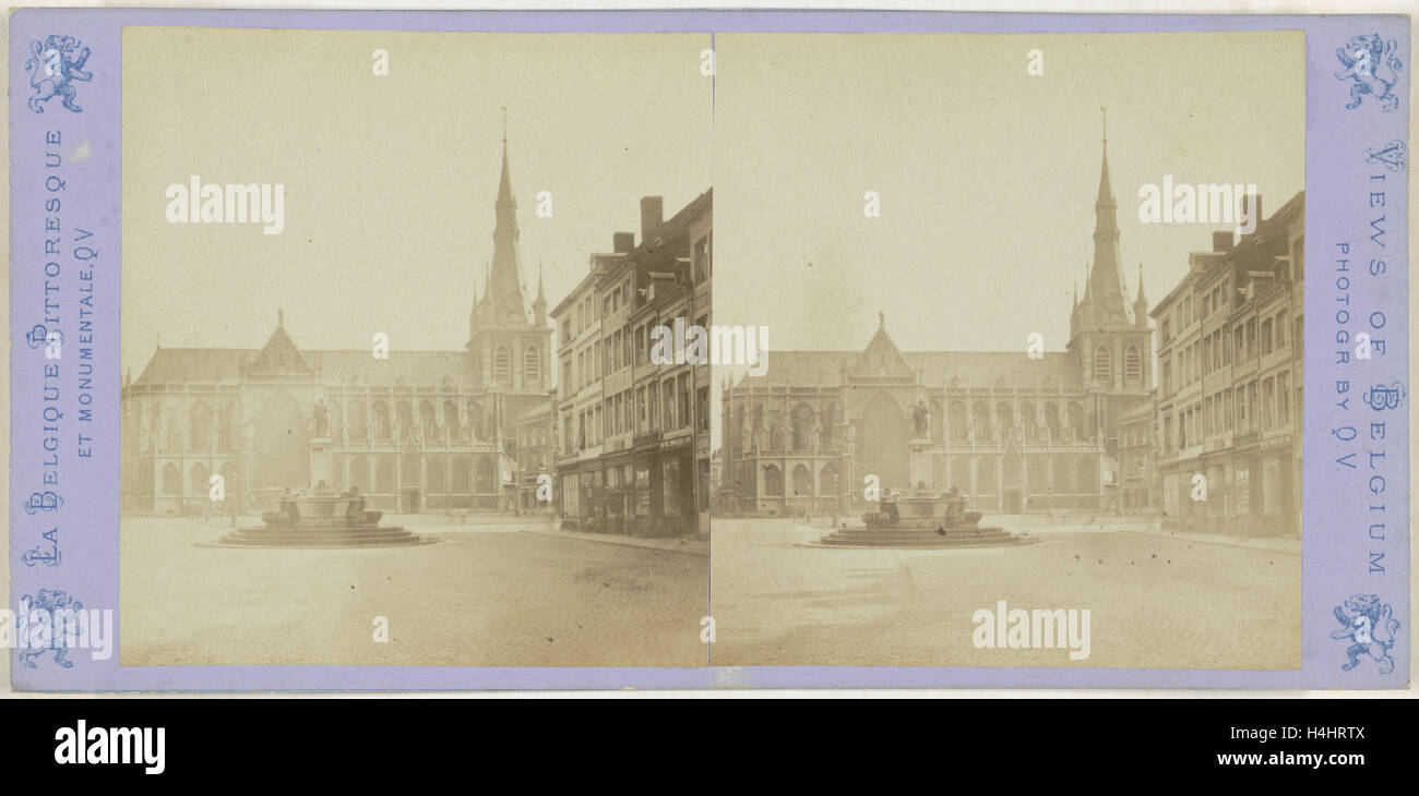 Liege Lüttich, externen Blick auf St. Pauls Kirche, Eglise Saint-Paul-Kathedrale, Jules Queval, 1860-1880 Stockfoto