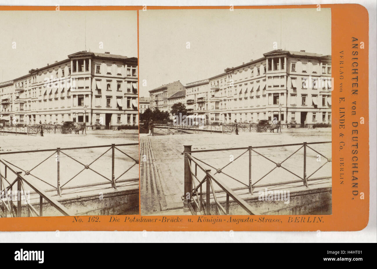 Potsdam-Brücke und Königin-Augusta-Straße, Berlin, Deutschland, Johann Friedrich Stiehm, E. Linde & Co, 1860-1890 Stockfoto