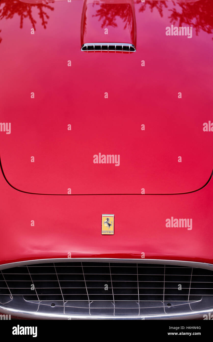 1952-Ferrari 225 Sport Vignale Spider-Motorhaube Stockfoto