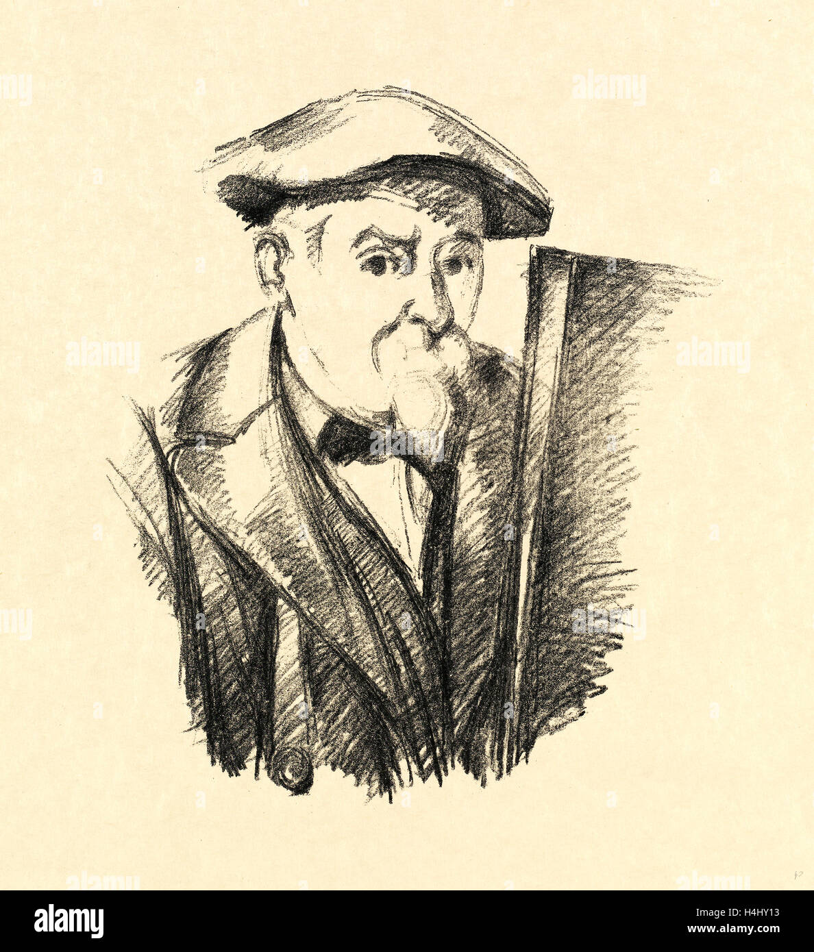 Paul Cézanne, Französisch (1839-1906), Selbstporträt, Lithographie 1899, Stockfoto