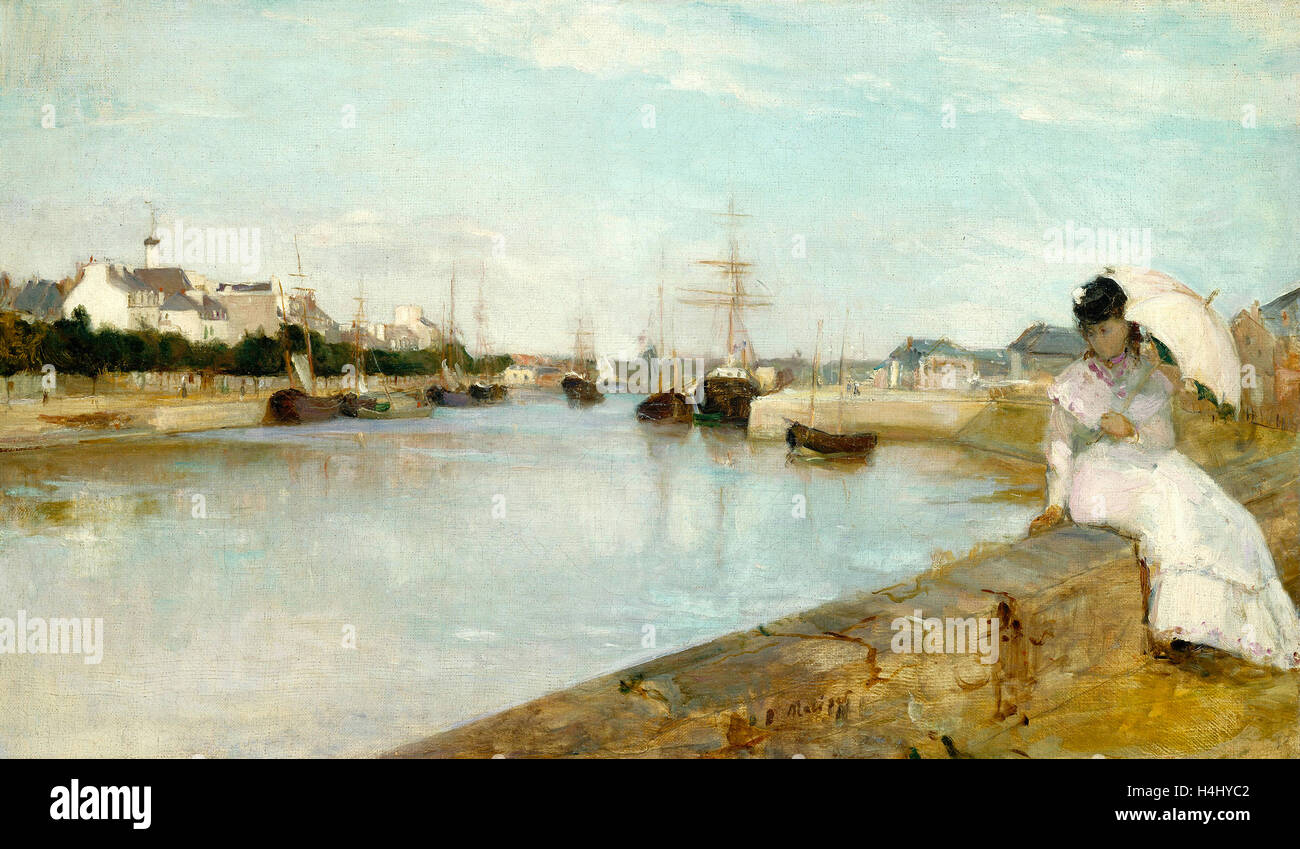 Berthe Morisot, der Hafen von Lorient, Französisch, 1841-1895, 1869, Öl auf Leinwand Stockfoto