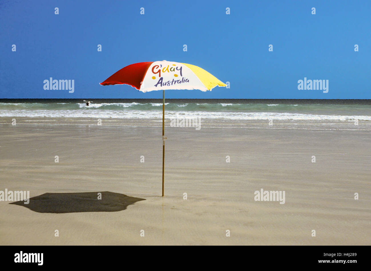 G ' Day Sonnenschirm Cable Beach Broome Western Australia Stockfoto