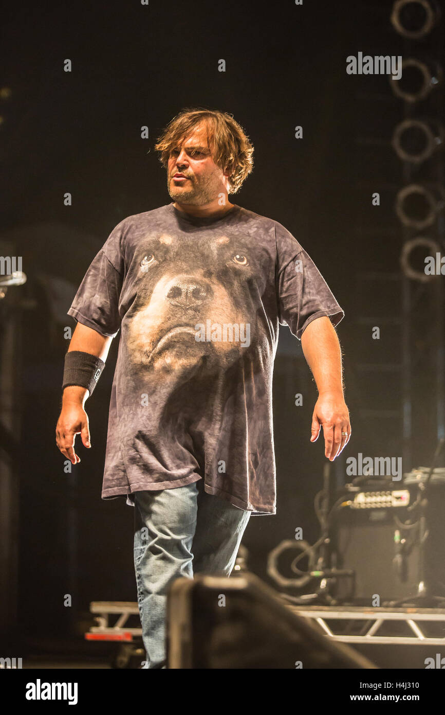 Jack Black von Tenacious D führt auf RIOT Fest am Sonntag, 30. August 2015, im nationalen Western Complex in Denver, Colorado. Stockfoto