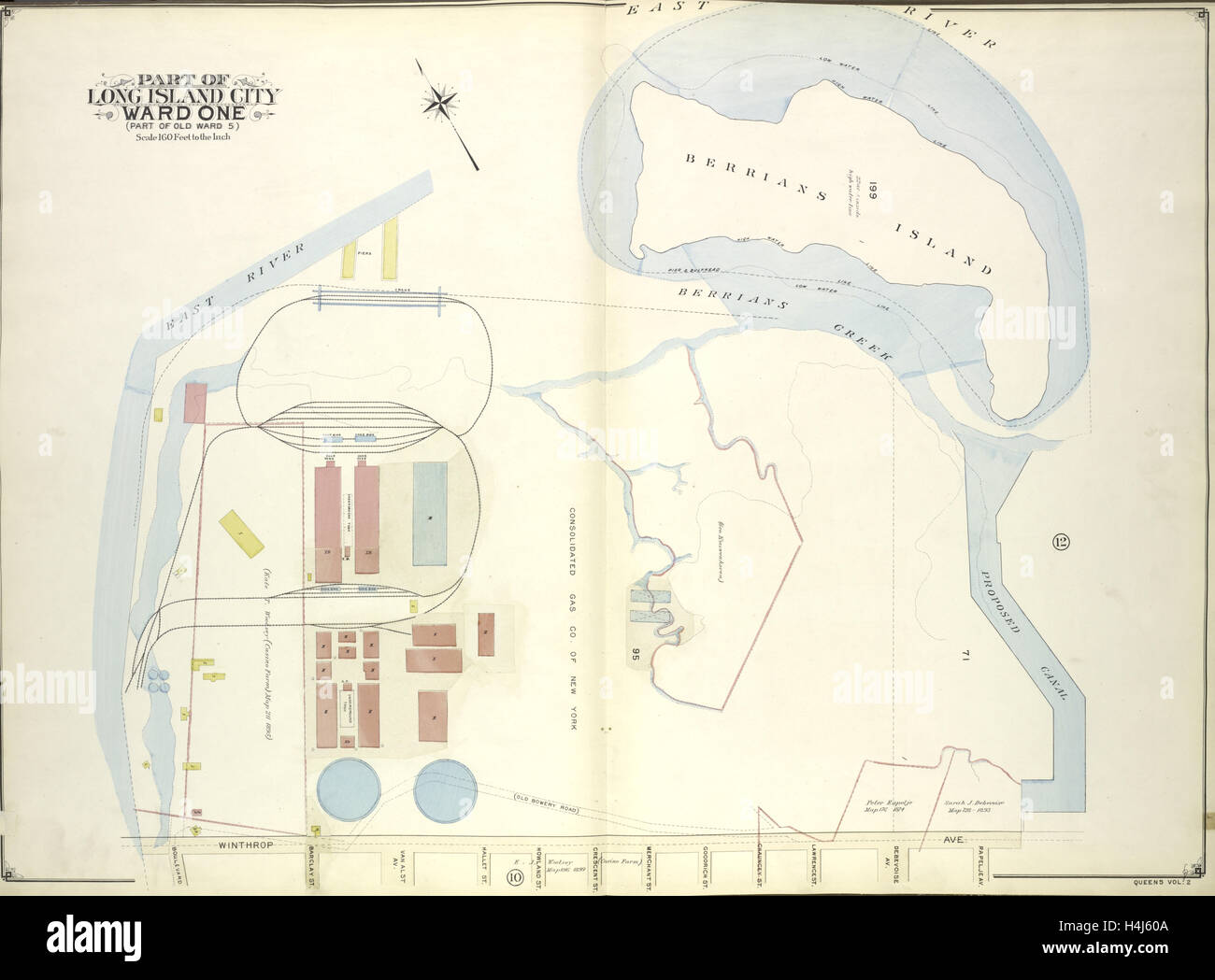 Königinnen, Bd. 2, doppelte Seite Nr. 11; Teil von Long Island City Ward ein Teil des alten Ward 5; Karte von Winthrop Ave begrenzt Stockfoto