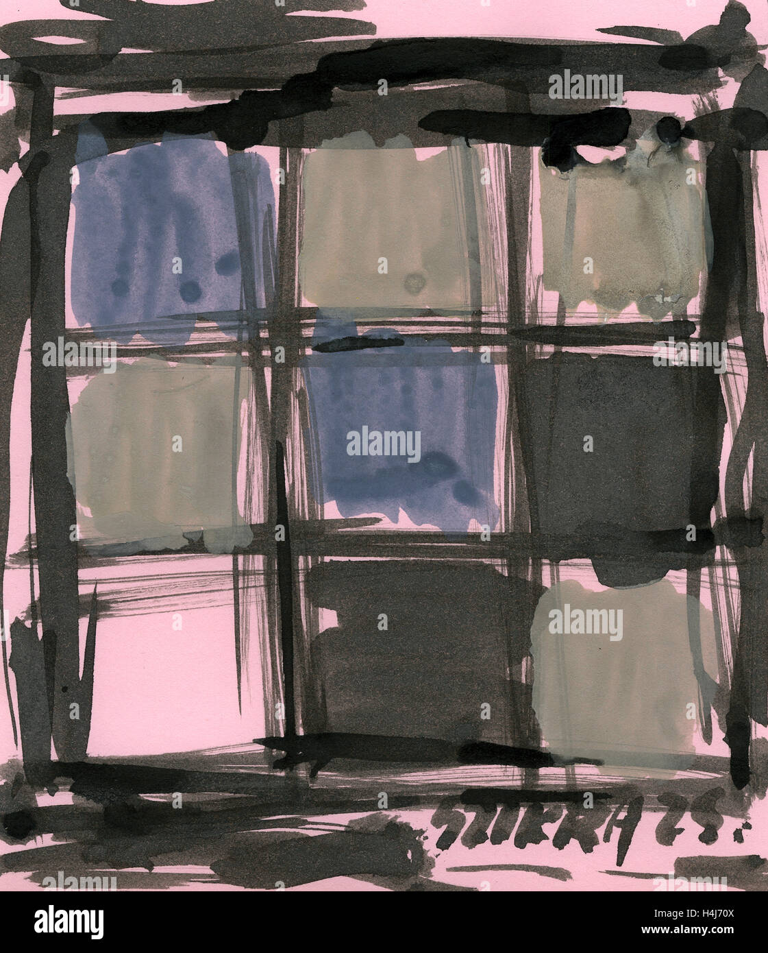 Abstrakten Sie Susan Szikra, Expressionismus in Quadrate, poetischen Geist, eine Reise durch Farben Stockfoto
