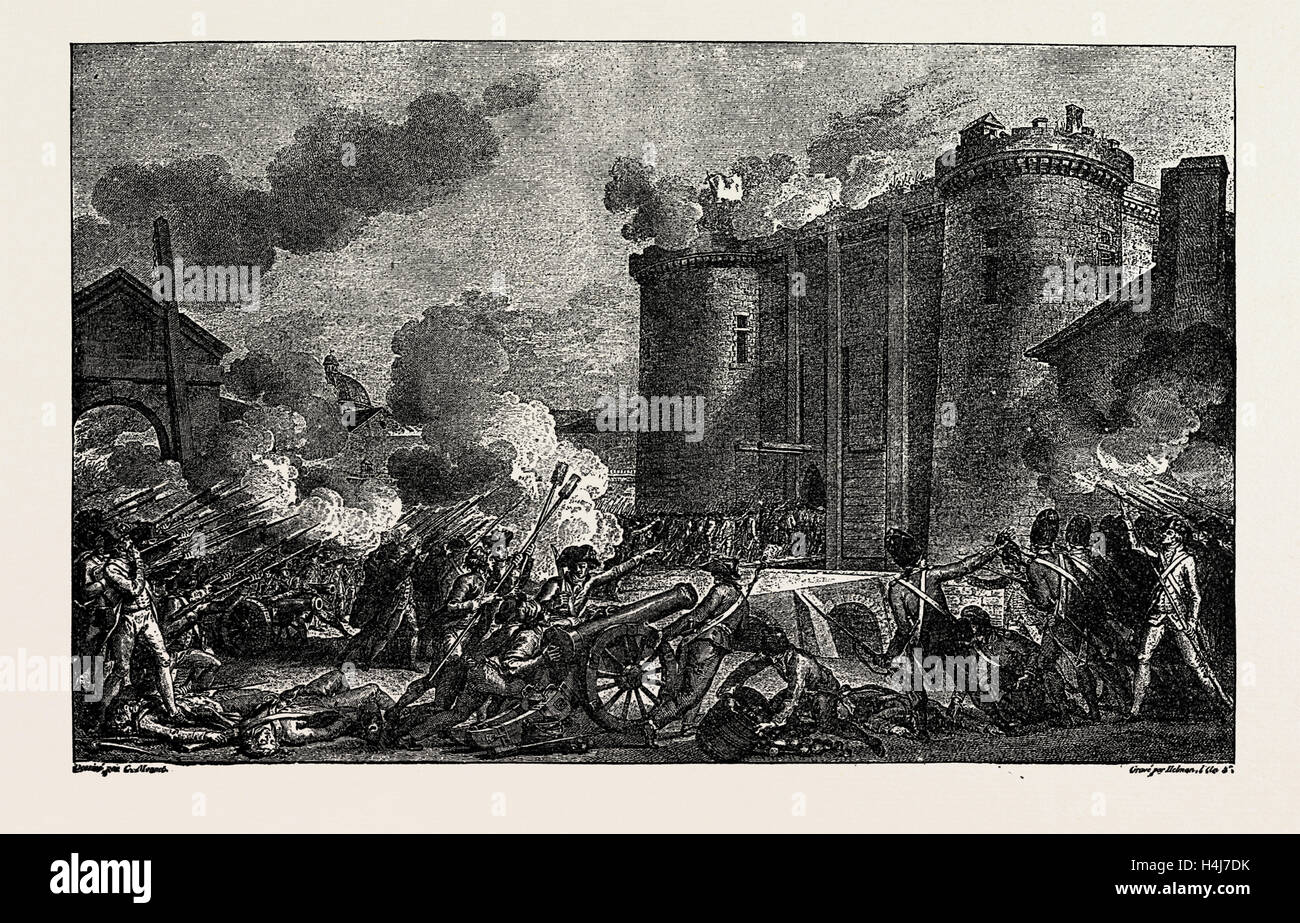 DIE FRANZÖSISCHE REVOLUTION: DIE BASTILLE GENOMMEN DURCH DAS VOLK VON PARIS, 14. JULI 1789 Stockfoto