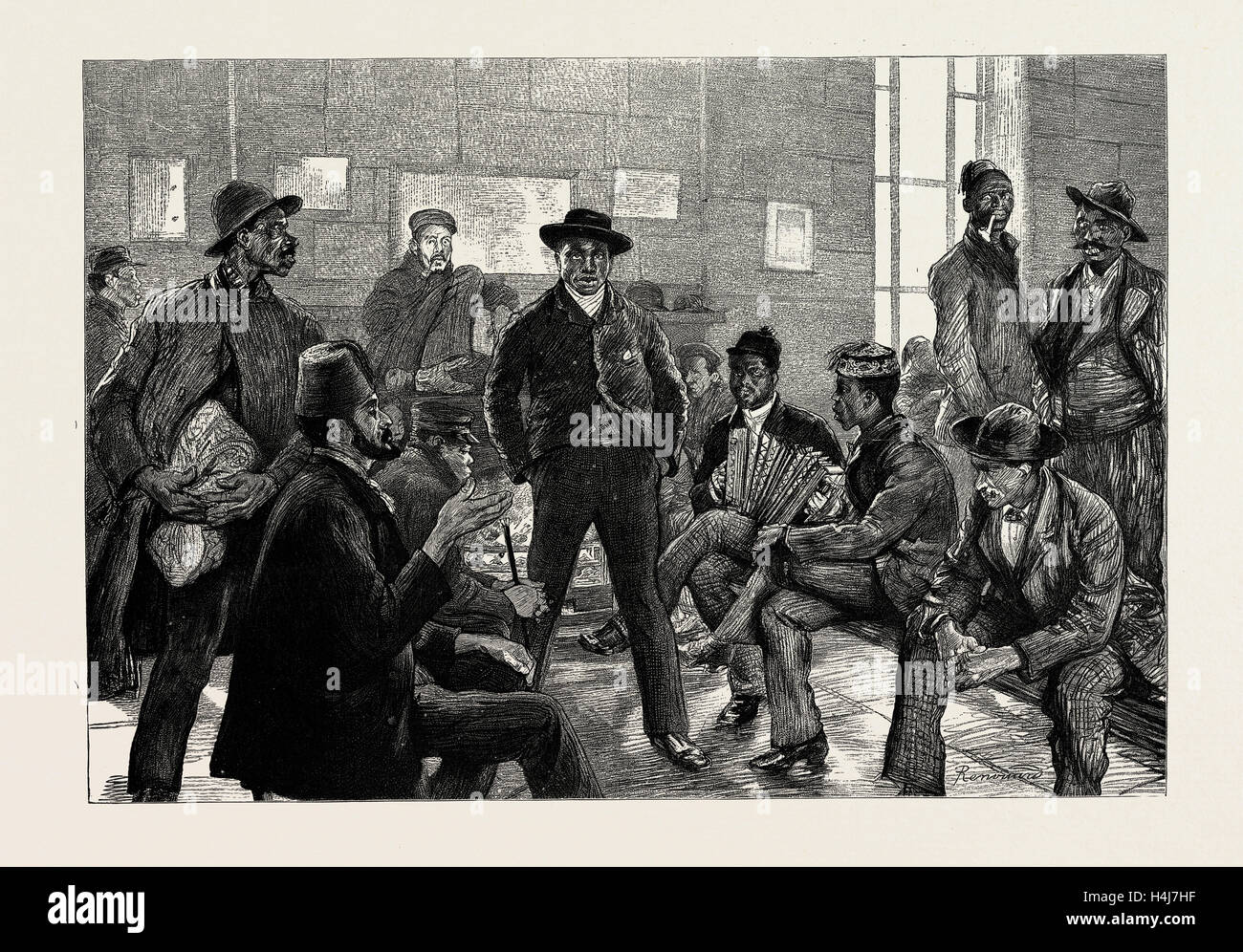 Die große Halle zu Hause"die fremden" West India Dock Road, eine Unterkunft für die Seefahrt Asiaten, Afrikaner Stockfoto