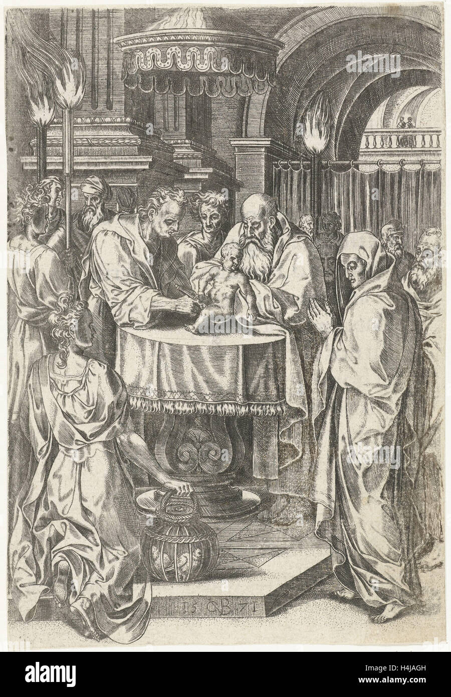 Beschneidung Christi, Abraham de Bruyn, 1571 Stockfoto
