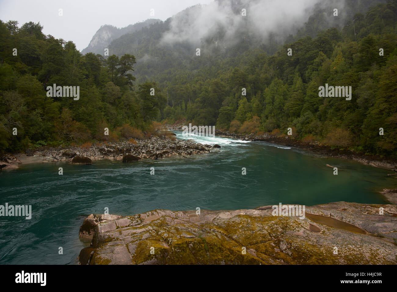Fluss Futaleufú in Patagonien Stockfoto