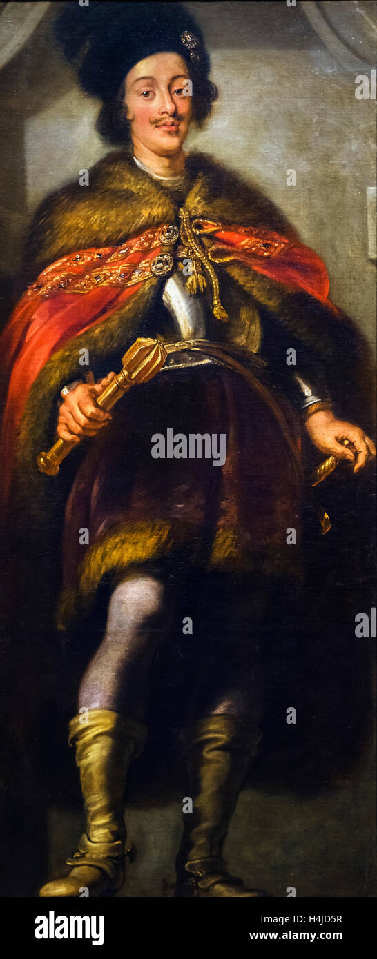 Ferdinand III (13. Juli 1608 – 2. April 1657) war römisch-deutscher Kaiser vom 15. Februar 1637 bis zu seinem Tod, als auch König von Ungarn und Kroatien, König von Böhmen und Erzherzog von Österreich. Porträt von Jan van Den Hoecke, c.1634/5, gemalt um Ferdinands triumphalen Einzug in Antwerpen als neuer Gouverneur im Jahre 1635 zu markieren. Stockfoto