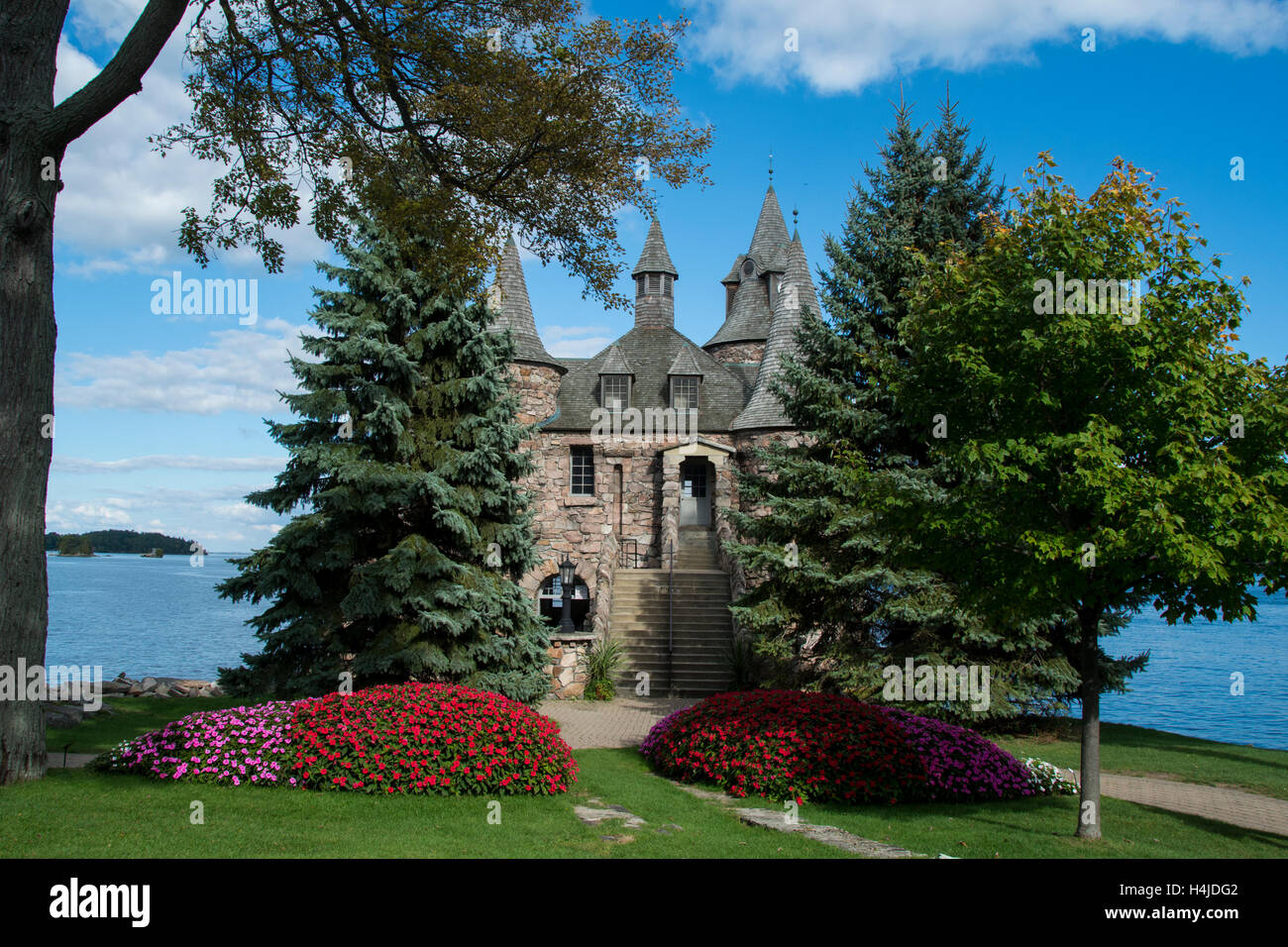 New York, St. Lawrence Seaway, Thousand Islands, Alexandria Bay. Historischen Boldt Castle auf Heart Island. Stockfoto