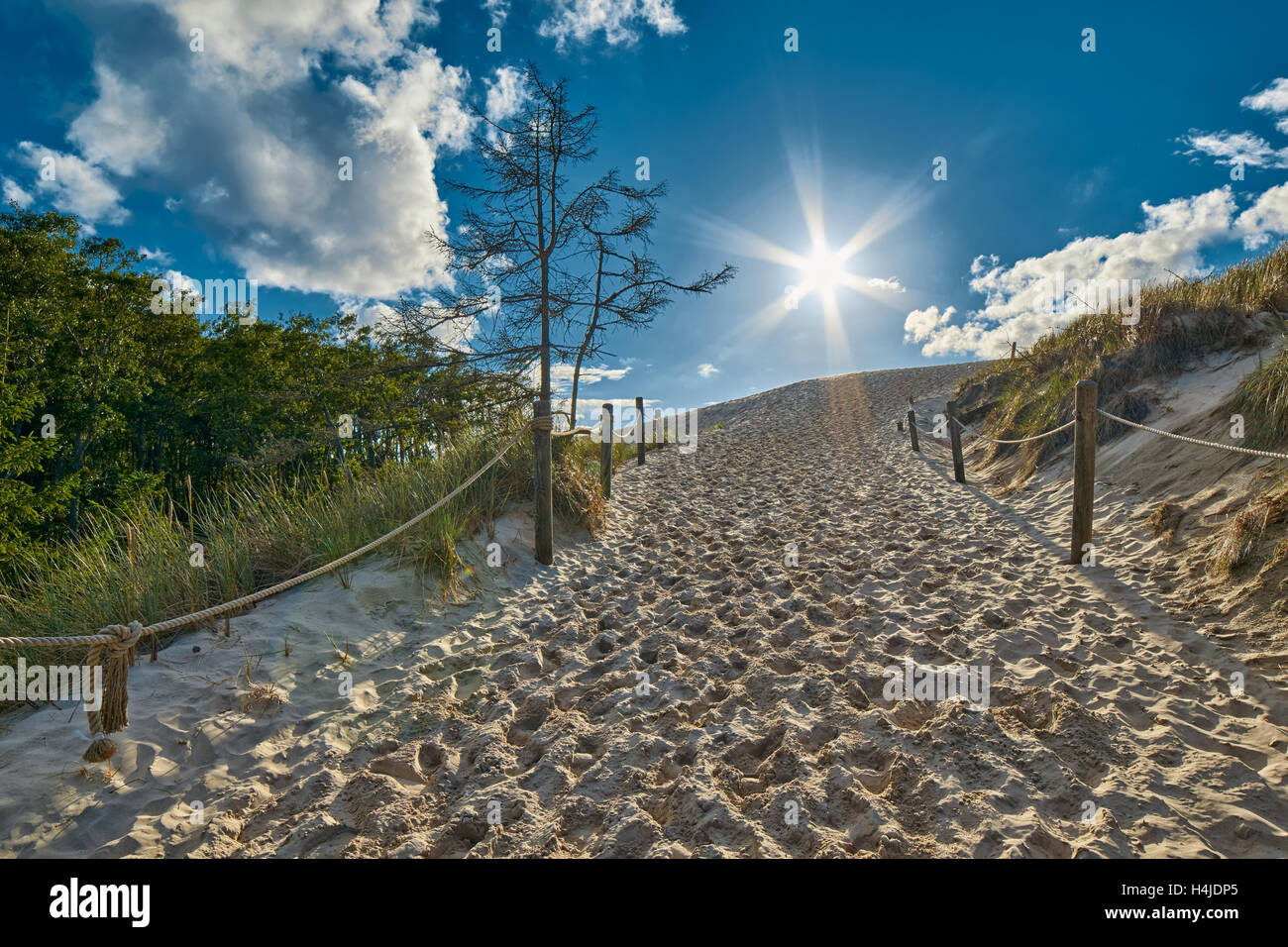 Endlose Sandy Dünen von Leba auf Ostsee Ufer in Polen Stockfoto