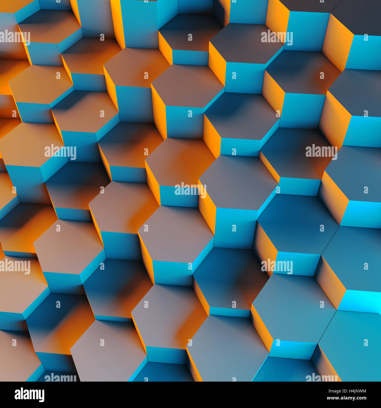 3D-Rendering Sechseck geometrische Hintergrund Stockfoto
