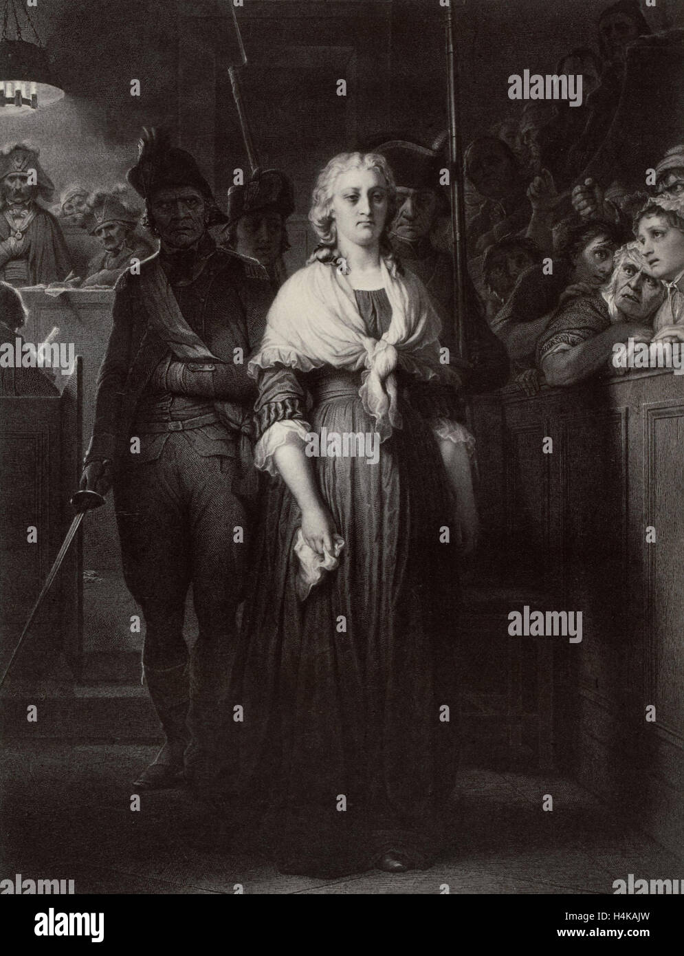 Gemälde von Paul Delaroche: Marie Antoinette apres sa Condamnation, nach ihrer Überzeugung, Robert Jefferson Bingham Stockfoto