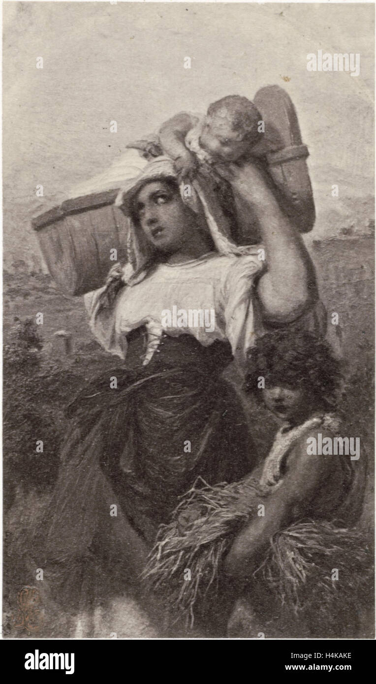 Gemälde von Paul Delaroche Jeune bloße Italienne, junge italienische Mutter, Robert Jefferson Bingham, Goupil & Cie, 1858 Stockfoto