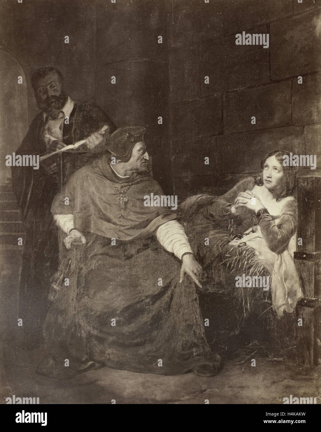 Gemälde von Paul Delaroche: Joan of Arc, Jeanne d ' Arc Malade est verhörten Dans sa Gefängnis, Robert Jefferson Bingham Stockfoto