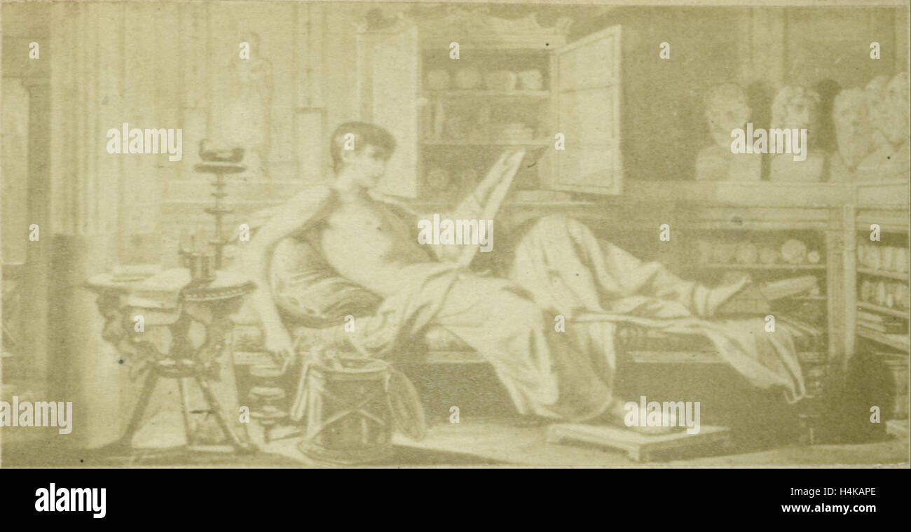 Illustrieren Quinti Horatier Flacci de Arte Poetica, Dichter auf Couch, Anonymous, 1855 Stockfoto