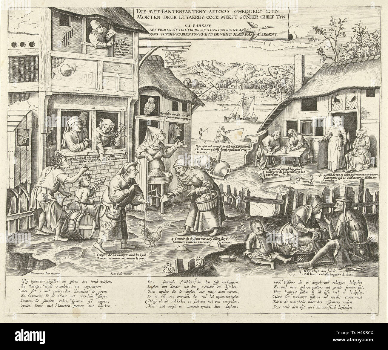 Faultiere, Frans Huys, Cornelis Massijs, Joannes Galle, 1546-1562 Stockfoto