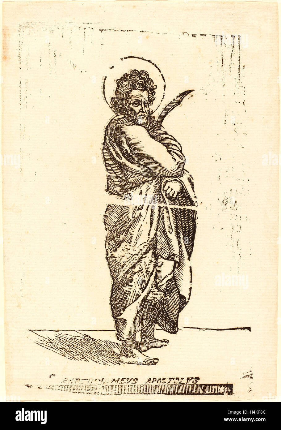 Französisch (1596-1657), Jacques Stella, Holzschnitt, Sankt Bartholomäus Stockfoto