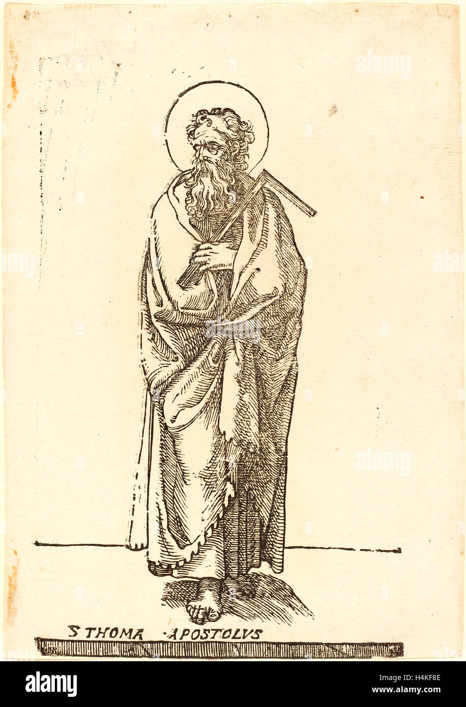 Französisch (1596-1657), Jacques Stella, Holzschnitt, Saint Thomas Stockfoto